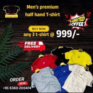3 MEN'S PREMIUM HALF SLEEVE T SHIRTS